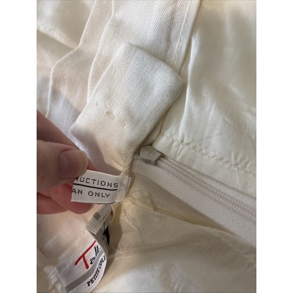Talbots 10P Cream Vintage Pleated Skirt Tea Length EUC Businesswoman, Formal - Picture 10 of 15